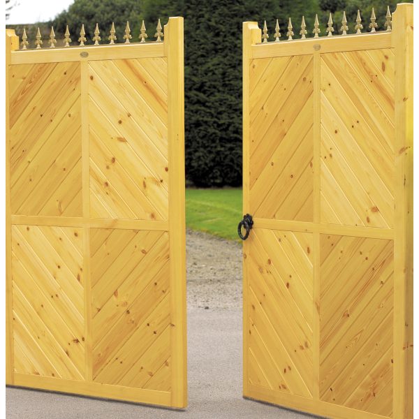 Parquetry Wooden Tall Driveway gates