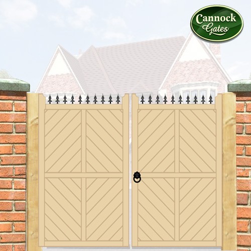 parquetry tall wooden driveway gates