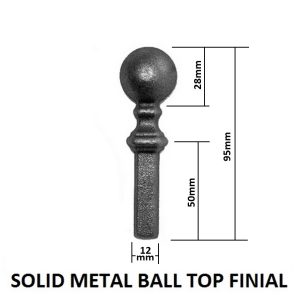 Metal Ball Top Railhead Finial Weldable Rail Head for Gates & Fences