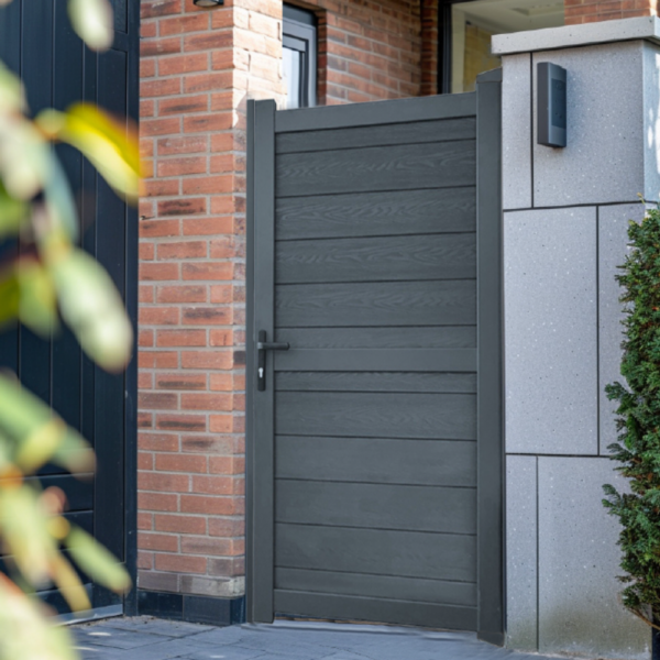 Chasewater Composite Garden Gate 1800mm High Grey Horizontal