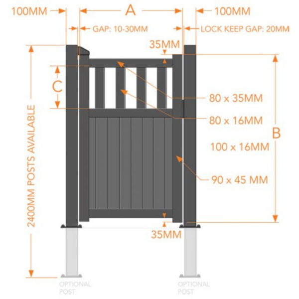 Somerset Aluminium Side Gate